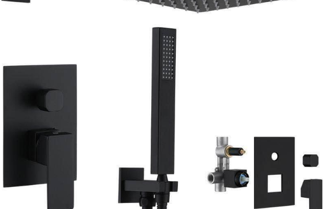 PHRI-TECH heavy Brass Shower System Matt Black For