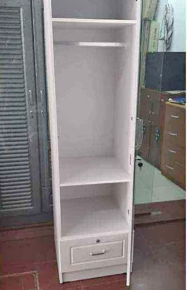 Single Door cabinet white color curved glass for s