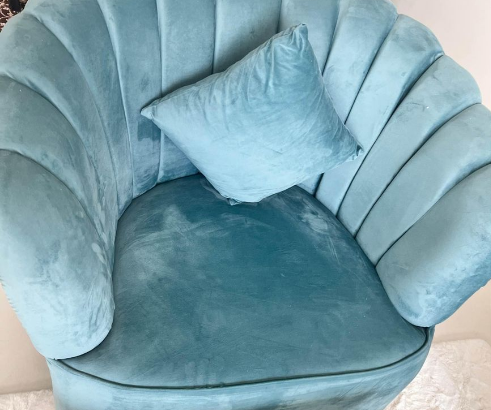 Turquoise New Velvet Touch Sofa Set For Sale