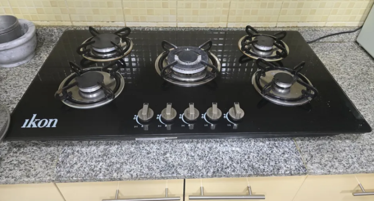 Ikon nice glass look table top 5 burger gas stove