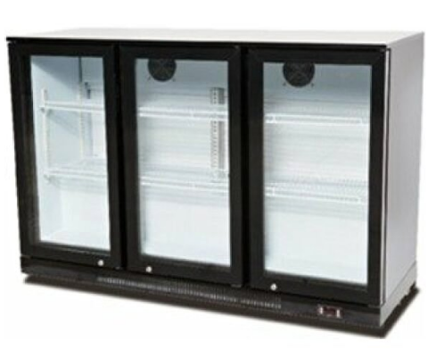 Three Hinged Door Black Bar Cooler for sale