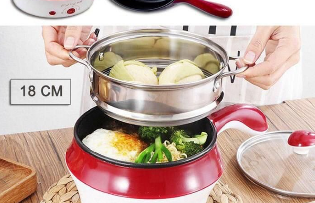Double Layer Multi-function Frying Pan Electric Fo