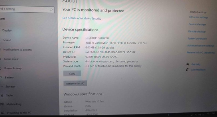 HP ELITEBOOK 830 G7 CORE I5 10TH GENERATION FOR SA