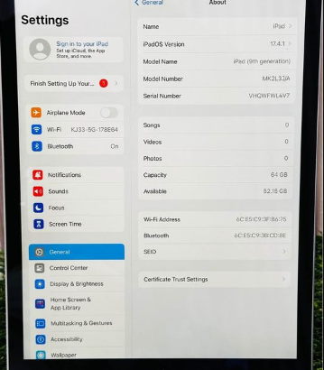 Ipad 9 generation 64Gb wifi for sale