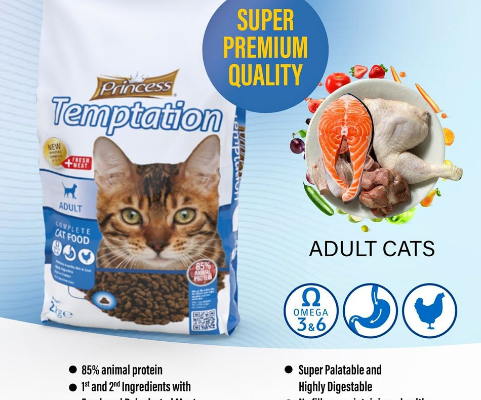 PRINCESS TEMPTATION CAT DRY FOODS-chicken flavor f