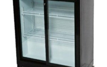 Two Sliding Door Black Bar Cooler for sale