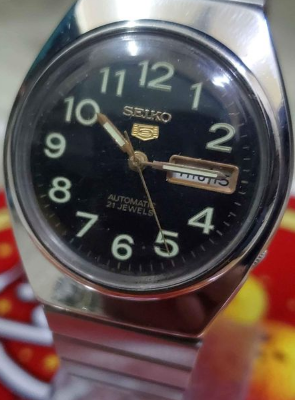 Vintage Seiko5 Automatic 6309 black dial 21-jewels