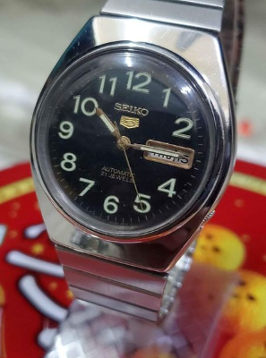 Vintage Seiko5 Automatic 6309 black dial 21-jewels