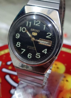 Vintage Seiko5 Automatic 6309 black dial 21-jewels