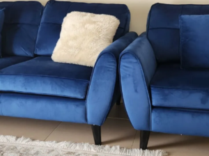 Royal Blue 4 piece sofa set for sale