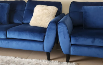 Royal Blue 4 piece sofa set for sale