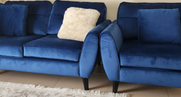 Royal Blue 4 piece sofa set for sale
