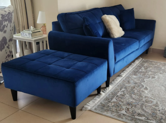 Royal Blue 4 piece sofa set for sale