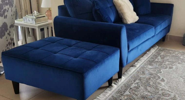 Royal Blue 4 piece sofa set for sale