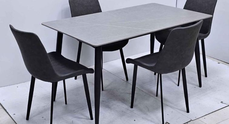 Ceramic Dining Table Set 1+4 Grey color For Sale