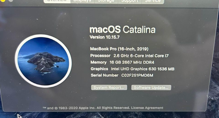 Macbook Pro 2019 A2141 16″ A plus For Sale