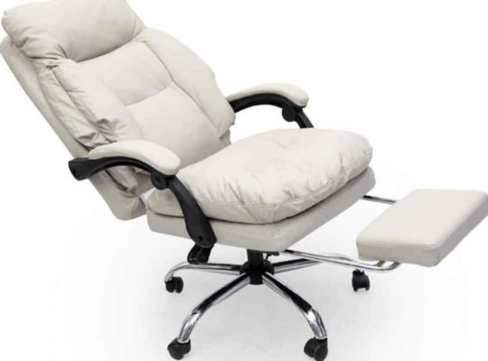 Office Chair with Footrest Beige Color For Sale