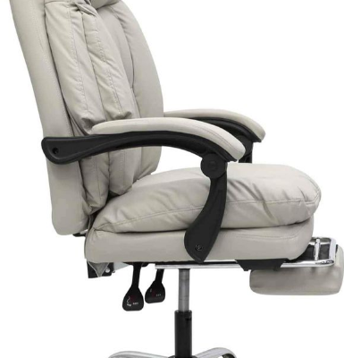 Office Chair with Footrest Beige Color For Sale