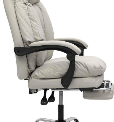 Office Chair with Footrest Beige Color For Sale
