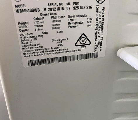 Westinghouse-510L. Refrigerator For Sale