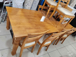 dining table 8 chairs solid wood for sale