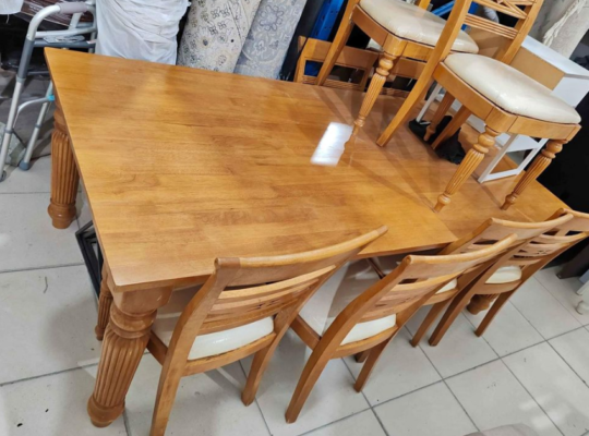 dining table 8 chairs solid wood for sale