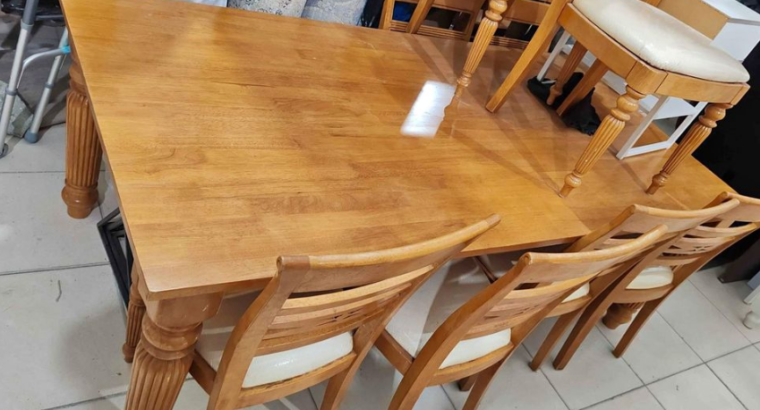 dining table 8 chairs solid wood for sale