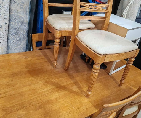 dining table 8 chairs solid wood for sale