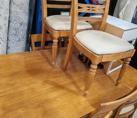 dining table 8 chairs solid wood for sale