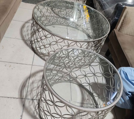 Center table set of 3 top glass for sale