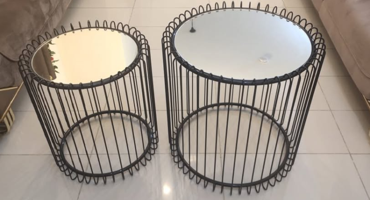2 Black Round Tables For Sale