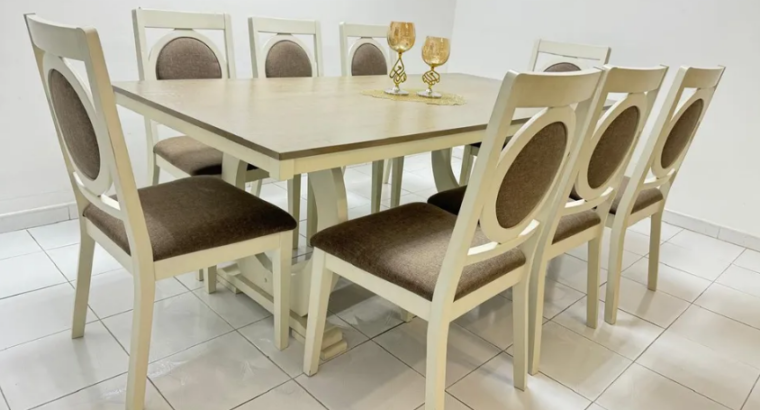 8-Seater Dining Table with Chairs (Mint Condition)