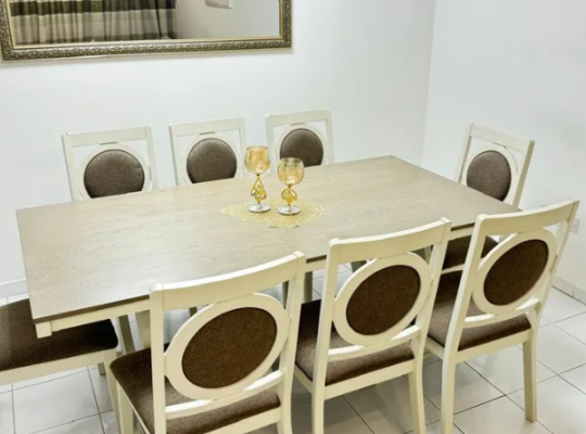 8-Seater Dining Table with Chairs (Mint Condition)