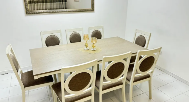 8-Seater Dining Table with Chairs (Mint Condition)