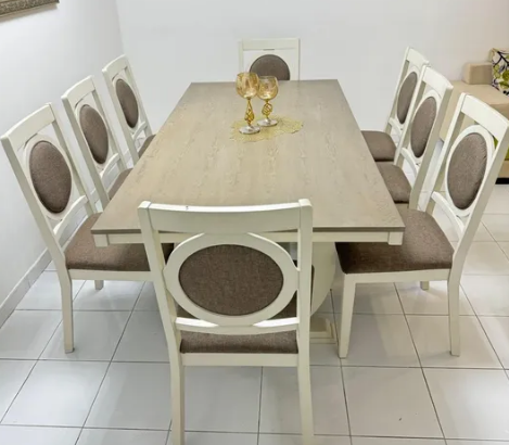8-Seater Dining Table with Chairs (Mint Condition)