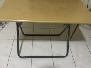 Dining table with 2 steel chairs for sale