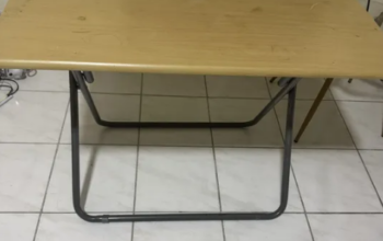 Dining table with 2 steel chairs for sale