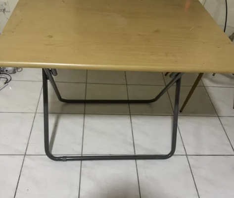 Dining table with 2 steel chairs for sale