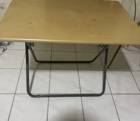 Dining table with 2 steel chairs for sale