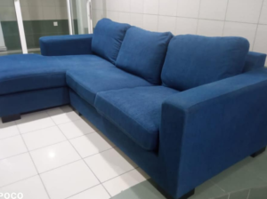 Home centre L shape blue sofa for sale