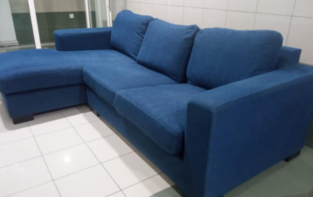 Home centre L shape blue sofa for sale