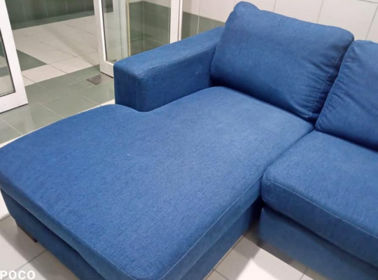 Home centre L shape blue sofa for sale