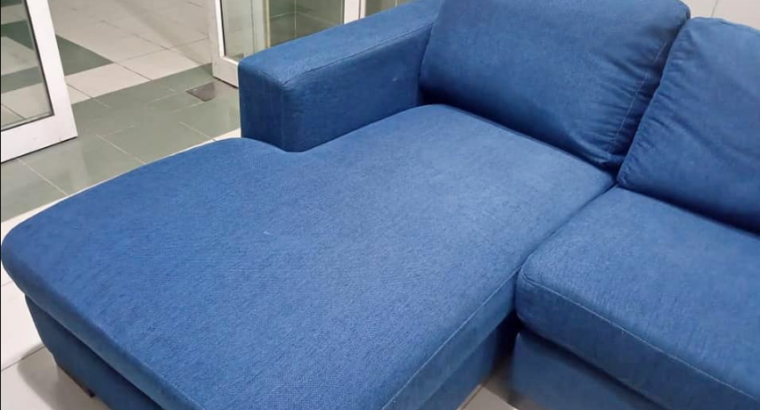 Home centre L shape blue sofa for sale