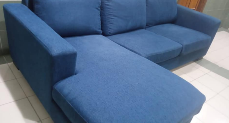Home centre L shape blue sofa for sale