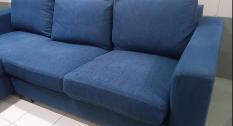 Home centre L shape blue sofa for sale