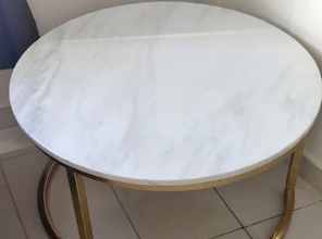 Round Table with marble at top For Sale