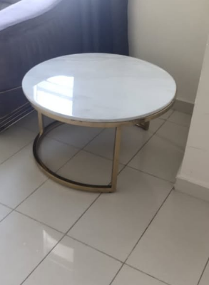 Round Table with marble at top For Sale