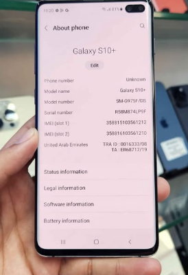 SAMSUNG S10 PLUS RAM 8GB/128GB FOR SALE