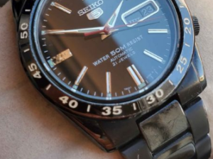 Vintage Seiko 5 sports 7S36 Full Black For Sale