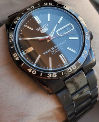 Vintage Seiko 5 sports 7S36 Full Black For Sale
